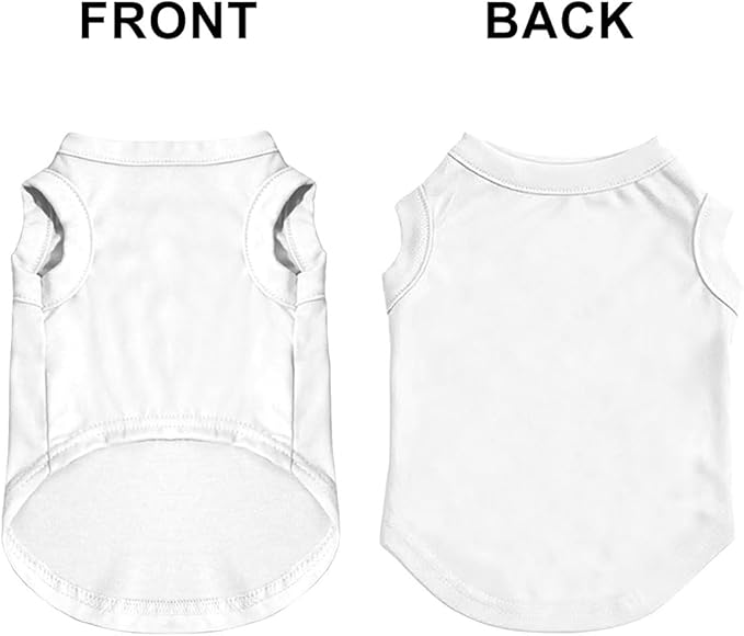 Customized Dog Shirt Custom Pet Clothes T Shirts for Small to Large Dogs Design Image Logo Text Outfits for Puppy Cat Personalized Breathable Sleeveless Pullover White, L