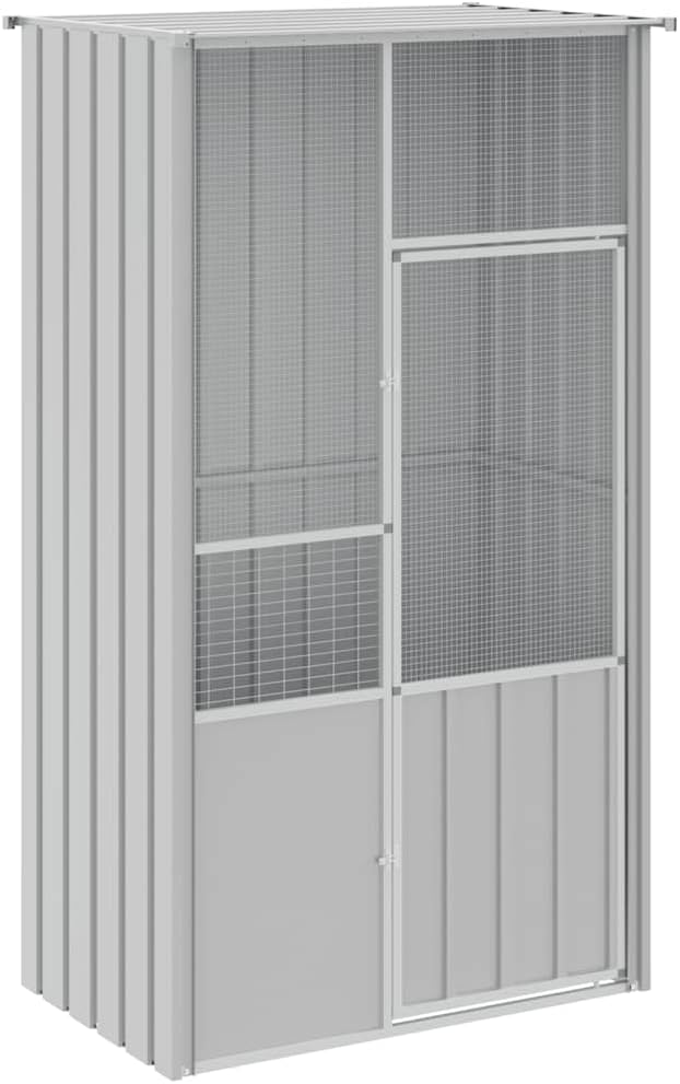 Metal Steel Large Bird Cage for Small Animals Like Birds, Rabbits, and Chickens, 45.3"x30.7"x78.7", Gray,-576