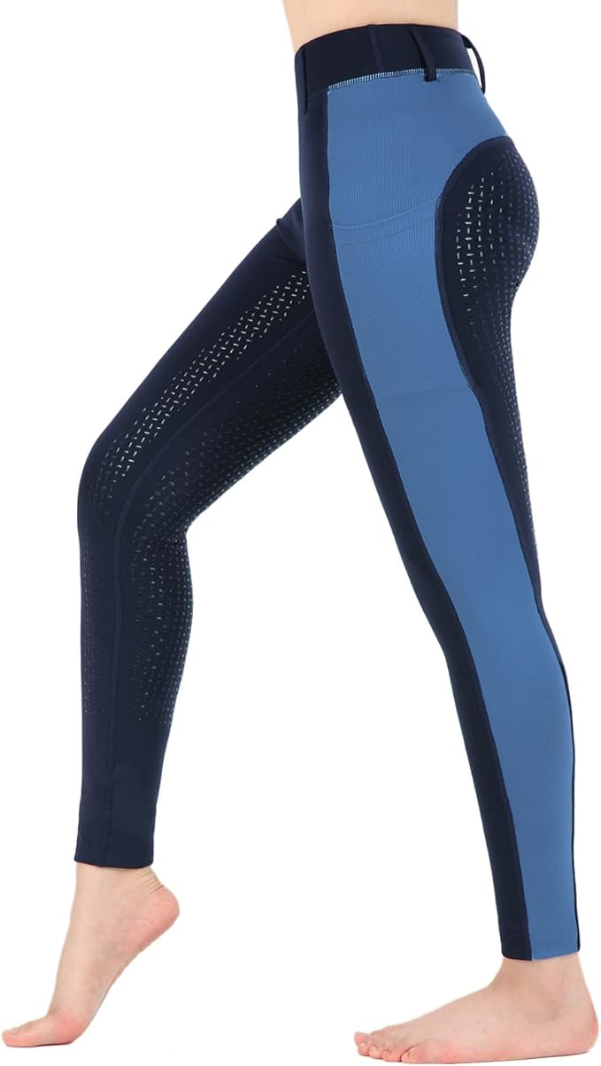 beroy Horse Riding -Pants Women Equestrian-Breeches - Ladies Training Horseback Riding Tights Full Seat Silicone Pockets