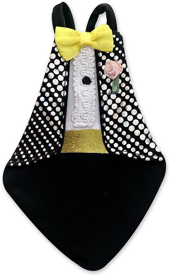 Bev's Bird Boutique Regular Flyper Adjustable Bird Diaper | Reusable, Washable Cloth | Comfort Fit for Parrot, Cockatiels, & Other Small Birds | Fashionable Avian Accessories, Retro Tux, Size 16