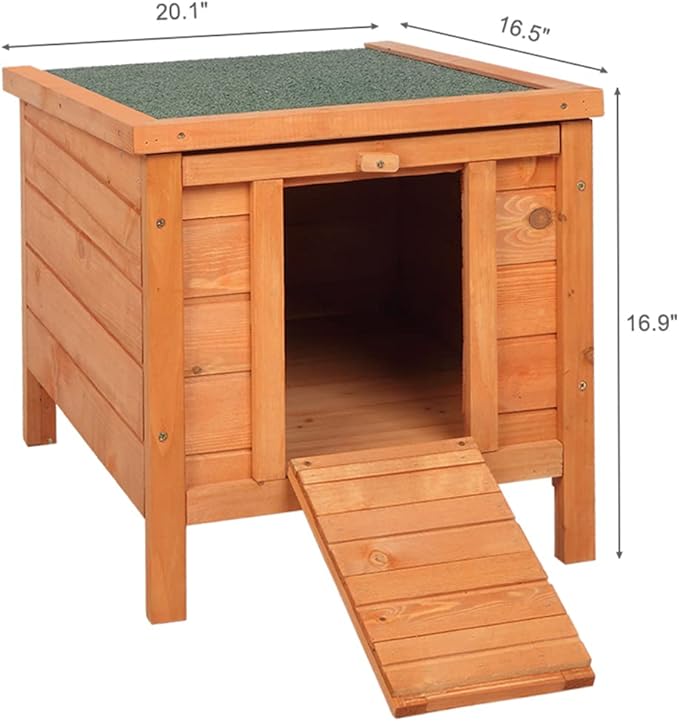 Cat House Outside, Weatherproof Wooden Bunny Rabbit Cat Hutch Outdoor Pet Cage Shelter Feral Cat House, Small Pet House and Habitats