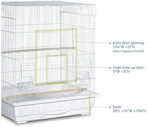Artisanal Attic Square Roof Bird Cage with Unique Square Roof Design, Durable Construction, Spacious Interior Black