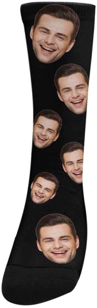 MyPupSocks Custom Personalized Photo Pet Face Socks, Cat and Dog Tracks Paws Bones Crew Socks with Picture for Men Women