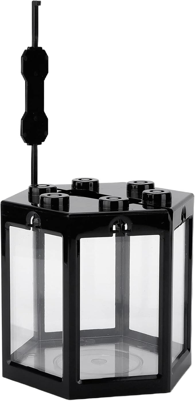 Zerodis Betta Aquarium Starter Kits, Small Aquarium Fish No Clean Corners Crystal-Clear for Fish-Loving Kids Betta Lovers for Home Office Decoration(Black)