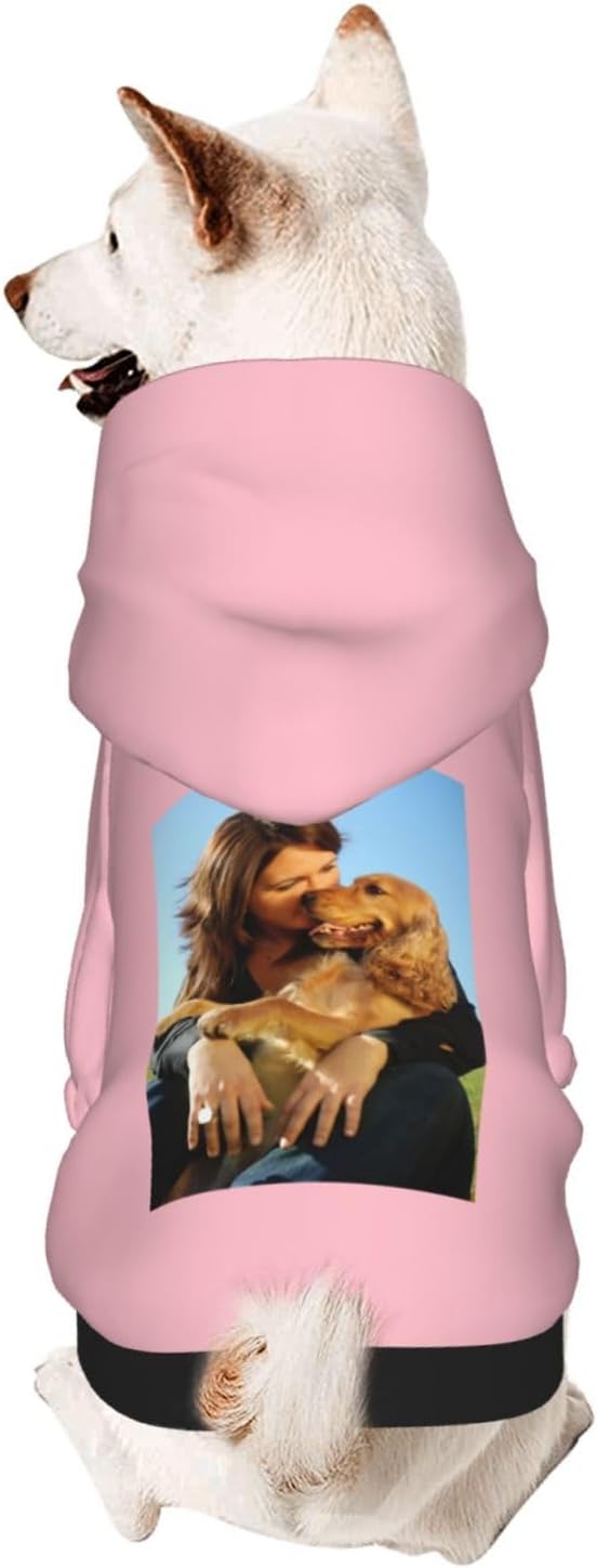 Custom Dog Hoodie Add Your Design Soft & Warm Personalized Photo Text Logo Name Dog Clothes for Puppy Sweatshirt Hooded for Small Medium Large Dogs Girl/Boy Cats Pink