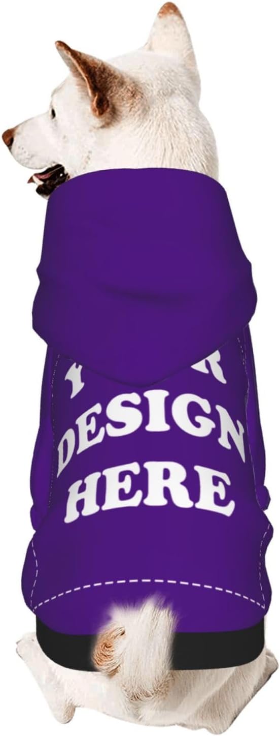 Dog Costume, Custom Dog Hoodie, Dog Name Costume Holiday Pet Pajamas Outfit, Personalized Pet Coat Costumes for Small Medium Large Dogs and Cats for Winter, Indigo, L