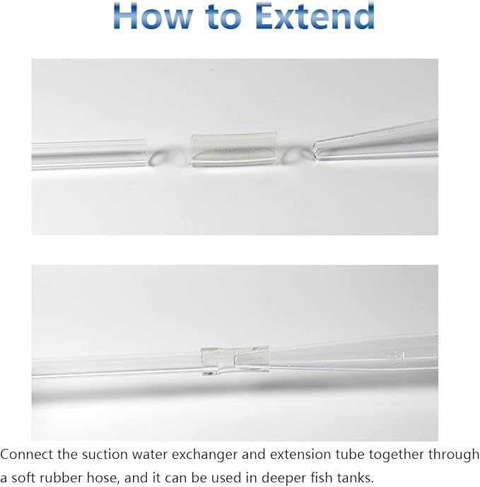 Fish Tank Cleaning Tools, Mini Manual Fish Tank Water Changer Aquarium Dropper,Extendable Fish Tank Cleaning Waste Remover, for Fish Tank(45cm/1Pcs)