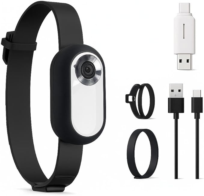 Mini Dog Collar Camera 1080P – Records to Micro SD Card – No Live Streaming – No WiFi – Lightweight POV Camera for Dogs – Adjustable Pet Collar