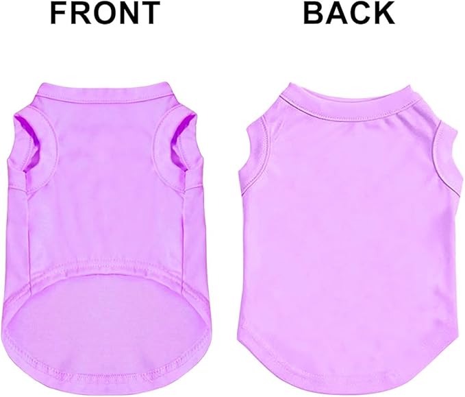 Custom Dog Shirt Pet Clothes Breathable Shirts for Small to Large Dogs Customized Name Logo Photo Puppy Outfits Personalized Sleeveless Vest Pets Apparel Light-Purple, XXL