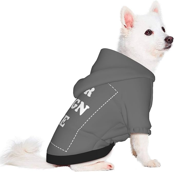 Personalized Dog Hoodie, Custom Dog Costumes for Small Dogs, Holiday Happy Dog Clothes Football Pet Shirt Sweater with Name Number for Girl/Boy Cats/Kitten, Darkgrey, S