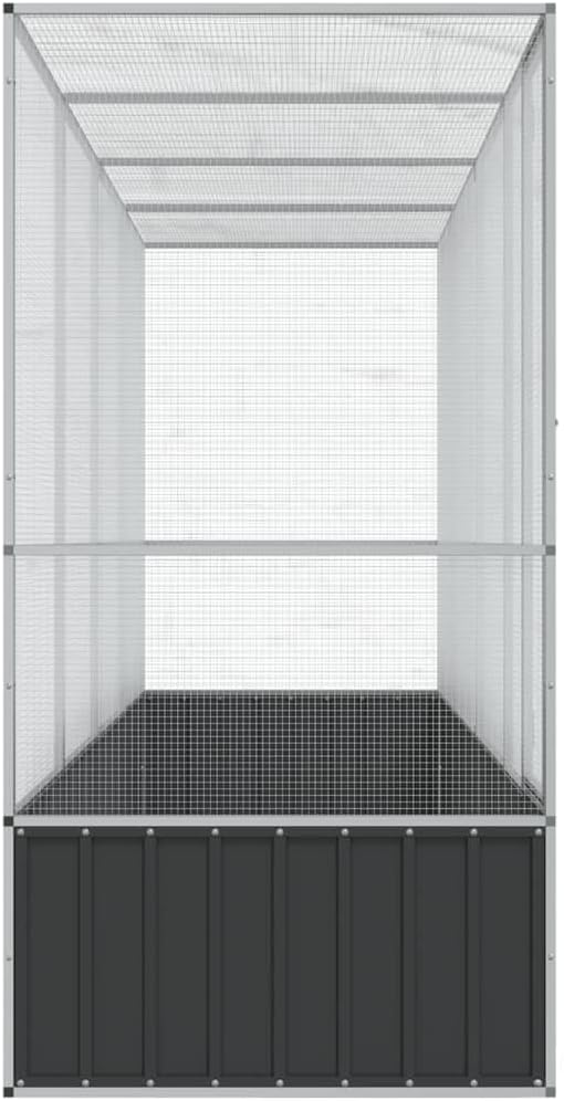 Outdoor Aviary Bird Cage, Galvanized Steel Outside Ample Activity Space Birdcage, 164.8"x42.1"x83.5", -263
