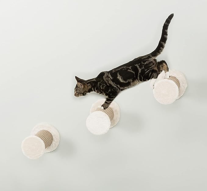Trixie Wall Mount XXL Cat Climbing Steps, Cat Furniture, Scratching Post, 3pcs, Brown
