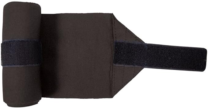 Dura-Tech Small Standing Bandage Wraps for Horses | Color Black for Small Breeds | User-Friendly Length | Durable Knit Poly Fiber | Ideal Post-Exercise Support | Secure Closure