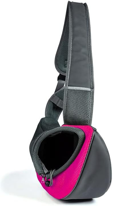 Kucehiup Pet Sling Carrier for Small Dogs Cats Breathable Mesh Travelling Hands-Free Puppy Backpack(Fits Approximately 3 lbs to 6 lb Pets)(Rose Red)