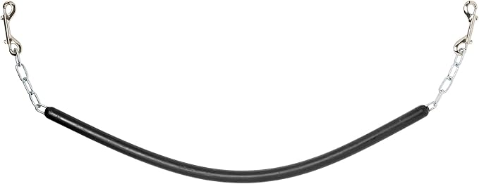 SmartEquine Stall Chain | Stall Area Fence Gate Hardware | Standard Size | Features 2 Double-Ended Snaps | 1" Wide Rubber | 45.5" Long | Black