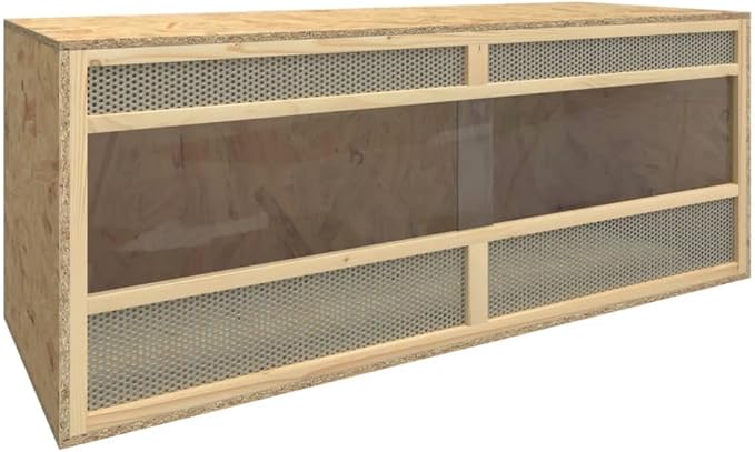 Terrarium Engineered Wood with Tempered Glass, Outdoor Reptile Box Reptile Feeding Box for Small Animals,Reptile Pets,Bearded Dragon,Gecko,Lizard 47.2" x 19.7" x 19.7"
