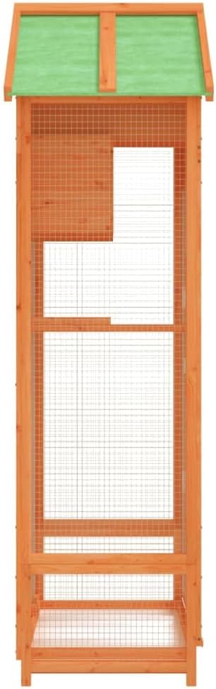 Wooden Bird House Bird Cage, Bird Flight Cages Parrot Cage for Parakeet, Lovebirds, Ringneck, Cockatiels, 36"x20.9"x66.9" Solid Wood Pine,-421