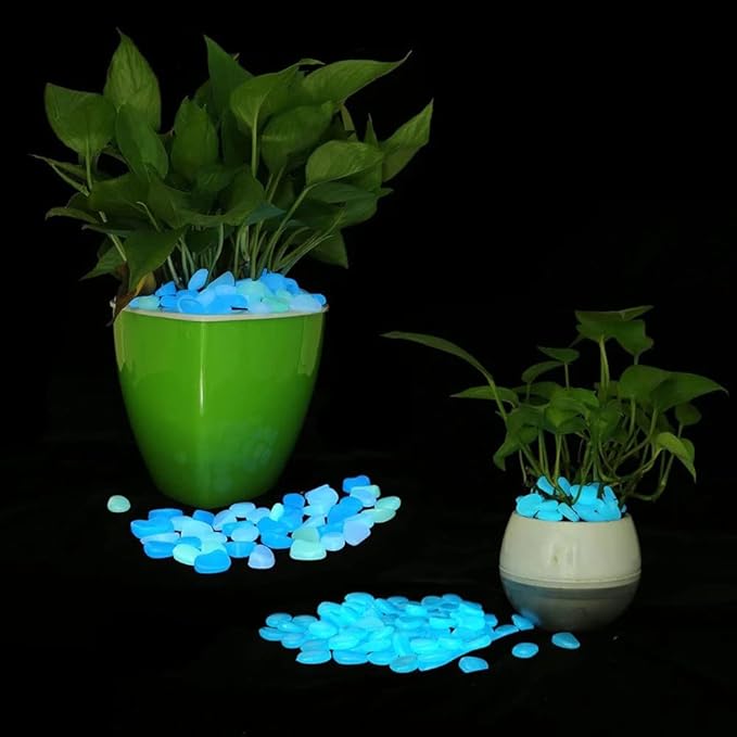 Glow in The Dark Pebbles/Glow Stones/Aquarium Rocks for Fish Tank/Aquarium/Walkway/Driveway/Plant Pots/Bonsai/Backyard