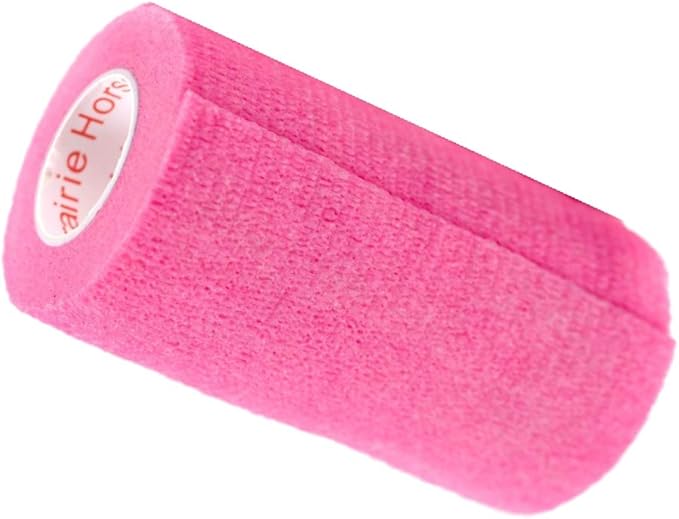 Vet Wrap Tape (Neon Pink) (2 Pack) (3 Inch x 15 feet) Self Adhesive Adherent Adhering Cohesive Flex Self Stick Bandage Grip Roll Dog Cat Pet Horse