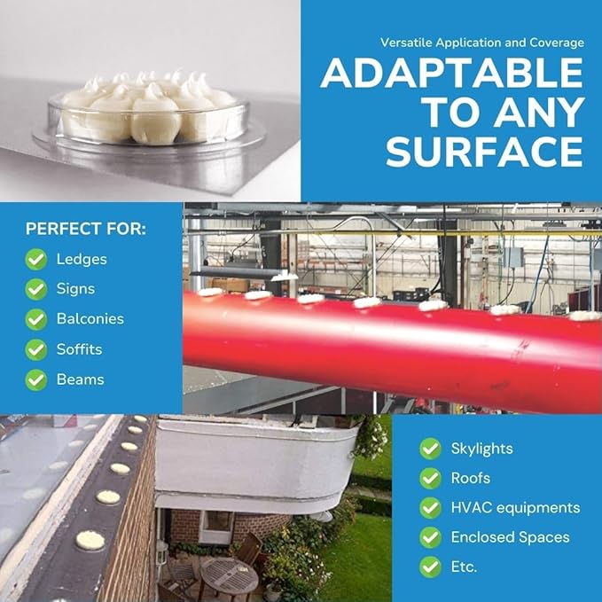 Bird Barrier Optical Gel Bird Deterrent – 200 Pack All-Natural Bird Gel – Deters Most Species Including Pigeons, Woodpeckers, Gulls, Crows, Starlings – Ideal for Ledges, Balconies, Signs, Equipment