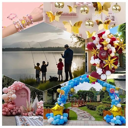 Aboda Clear Fishing Line 50 lb Dia 0.65 mm Strong Fishing Wire Clear String for Hanging Decorations Invisible Nylon String for Crafts Balloon Picture Hanging with Crimp Sleeves
