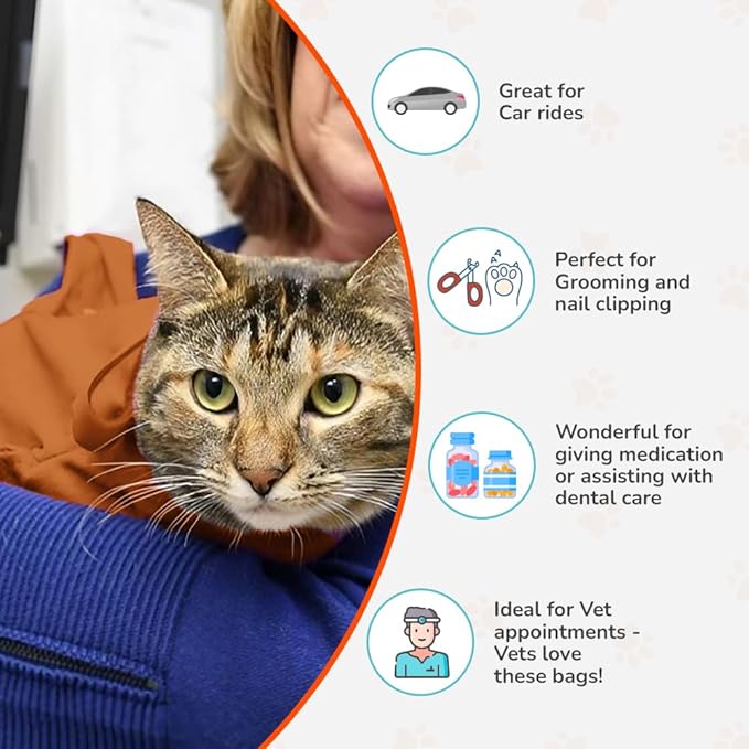Cat-in-the-Bag Cozy Comfort Carrier - Extra Small Caramel Cat Carrier Soft and Pet Carrier for Medication Administration, Nail Clipping, Travel, Vet Visits, and Dental Care