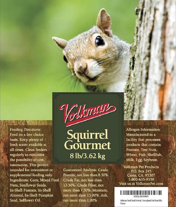 Volkman Seed Small Animal Squirrel Gourmet Mix Healthy Formulated Diet Food 8lbs