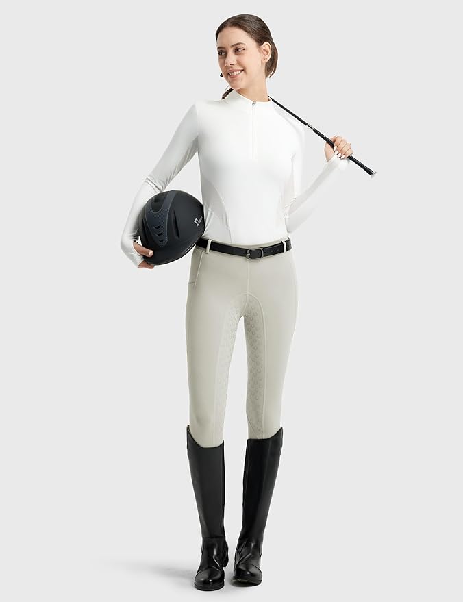 FitsT4 Sports Women's Full Seat Riding Tights Active Silicon Grip Horse Riding Tights Equestrian Breeches