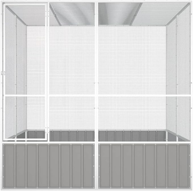 Tidyard Large Bird Cage, Spacious Galvanized Steel Aviary for Budgies and Parrots, Rectangular Shape, Outdoor Use, 84.1 x 85.6 x 83.3 in
