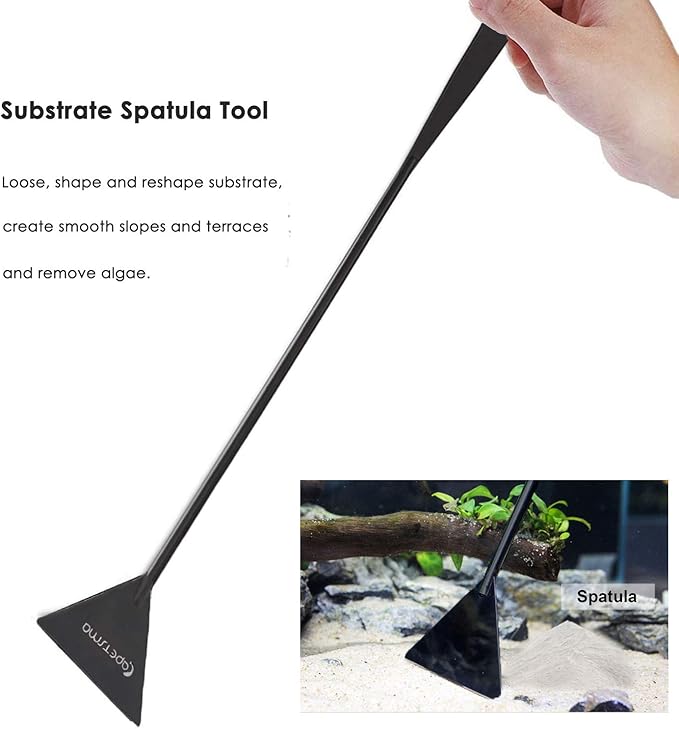 Aquarium Tweezers, Capetsma Stainless Steel Aquarium Plant Tools Long Aquascaping Tools Scissors Spatula Aquatic Plants Tool Set for Freshwater and Saltwater