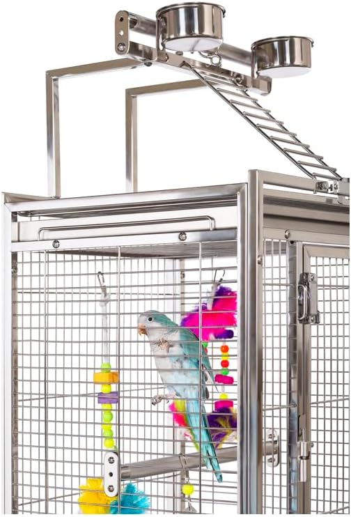 Maykoosh Bird Cage with PlaytopSpacious Parrot HabitatDurable Metal & Wood