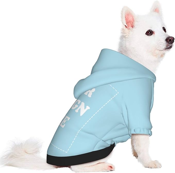 Personalized Dog Hoodie, Custom Dog Costumes for Small Dogs, Holiday Happy Dog Clothes Football Pet Shirt Sweater with Name Number for Girl/Boy Cats/Kitten, LightBlue, S