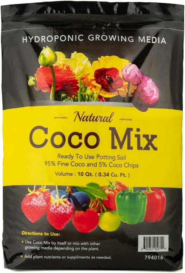 Potting Soil Mix 10 Quarts Envelor Indoor Plants Soil for Outdoor Plants 0.34 Cubic Feet Potting Mix Hydrated Coco Coir Mix for Plants Ready to Use Natural Plant Top Soil