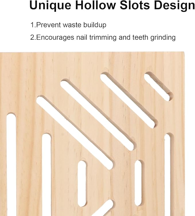 Hypeety Natural Wood Rabbit Scratch Board Bunny Scratching Pad for Rabbits Bunnies Durable Nail Trimming Teeth Grinding Indoor Play with Chew Toys