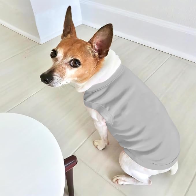 Customized Dog Shirt Custom Pet Clothes T Shirts for Small to Large Dogs Design Image Logo Text Outfits for Puppy Cat Personalized Breathable Sleeveless Pullover Gray, XL