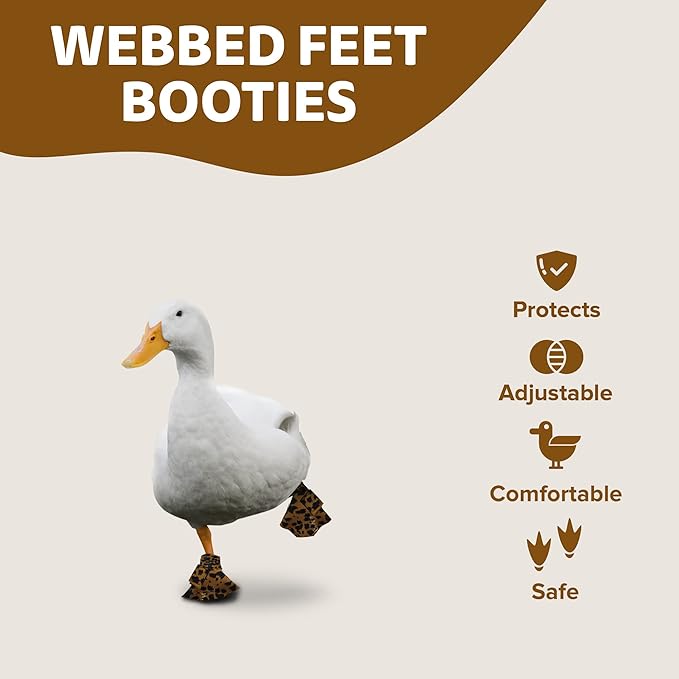 Duck Shoes for Injured Feet – Protective Neoprene Footwear for Ducks, Protective Shoes for Birds with Injured feet, Bumblefoot Relief - Medium, 3.5” Max. Inside Width - Leopard