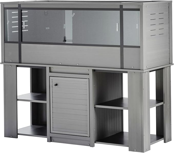 New Age Pet ECOFLEX X-Large Reptile Enclosure with Matching Cabinet Stand Set in Grey