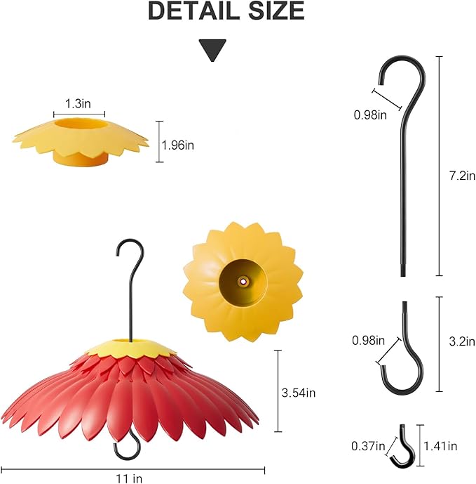 Bird Feeder Rain Cover Red Dome Baffle for Hummingbird Weather Guard Protective Feeders from Rain and Sun Built-in Moat 11inch Dceor Backyard