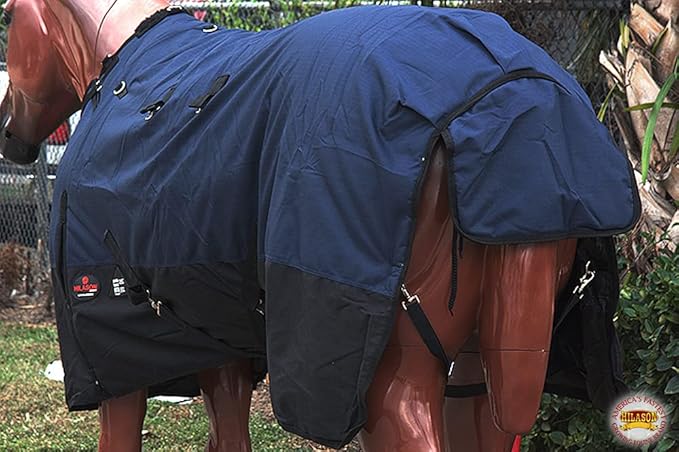 HILASON 1200D Winter Waterproof Poly Horse Blanket Belly Wrap | Turnout Blankets for Horses