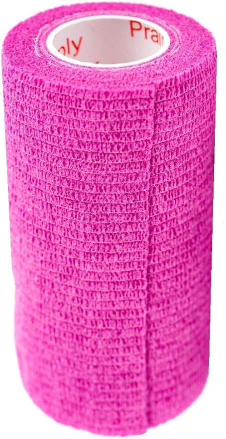 3 Inch Vet Wrap Tape Bulk (Fuchsia) (Pack of 12) Self Adhesive Adherent Adhering Flex Bandage Grip Roll for Dog Cat Pet Horse