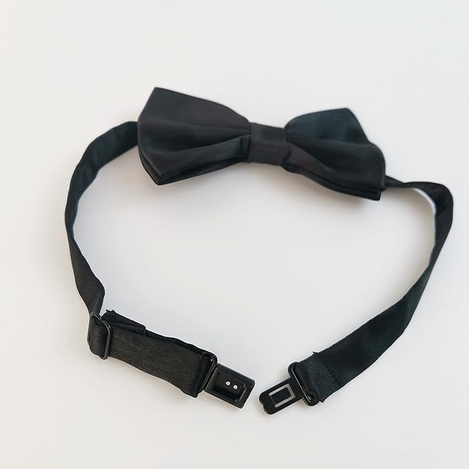 Black Bow Tie for Dogs, KOOLMOX Adjustable Dog Bow Tie Collar for Medium and Large Dogs Cats Pets Wedding Birthday Graduation Holiday Christmas Cosutmes