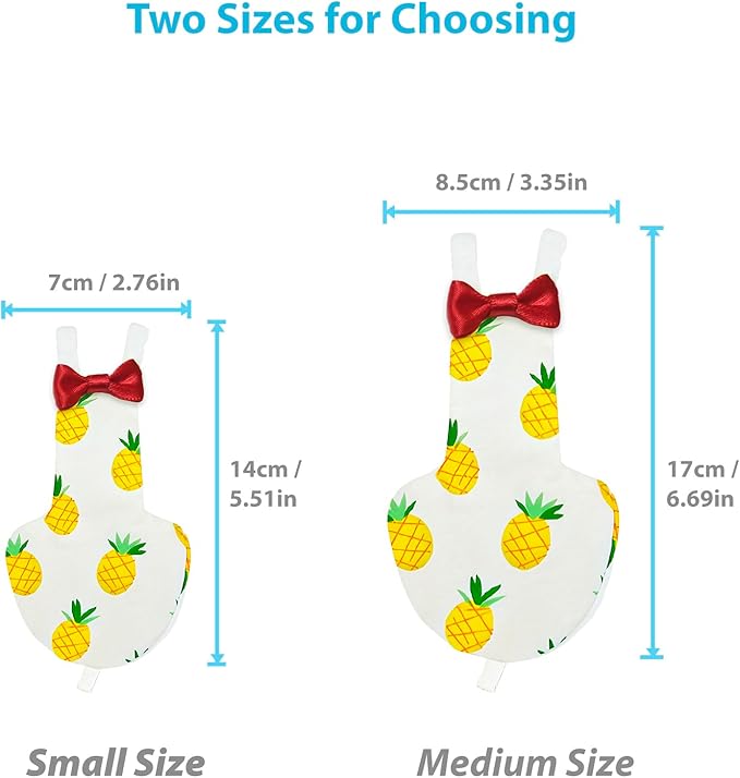 UKJENT Bird Diaper Protective Parrot Nappy - 4 Pack, Reusable Flight Suit with Waterproof Inner Layer, Washable Cute Urine Wet Suit for Cockatiel Monk Parakeet Sun Parakeet Lory(S)