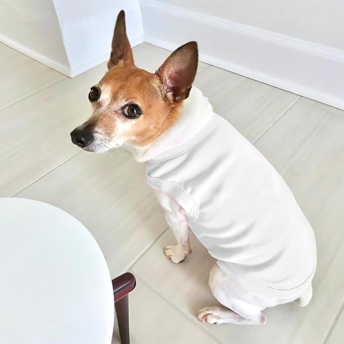Custom Dog Shirt Pet T Shirts for Small Medium Large Dogs Customized Clothes with Image Logo Text Breathable Sleeveless Tank Top Personalized Outfits Puppy Apparel White, S