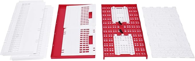 Pigeon Carrier Cage, 23.6"X12.2"X10.2" Plastic Training Basket with 4 Doors (2 Side + 2 Top), Red Foldable Pigeon Cage with Handle,Portable Bird Transport Box for Racing & Release
