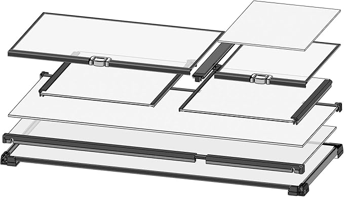 REPTI ZOO 20 Gallon Reptile Glass Terrarium Easy Clean Tank 30" x 12" x 12" Dual Top Sliding Top Cover for Reptile Snake Hamster Hedgehog Small Animals (Knock-Down)