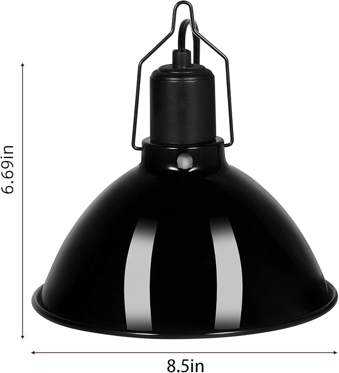 DXOPHIEX 8.5inch Dome Reptile Heat Lamp Reptile Light Fixture UVB Light Fixture Max 150W for Bearded Dragon, Turtles, Snake and Lizard Terrarium