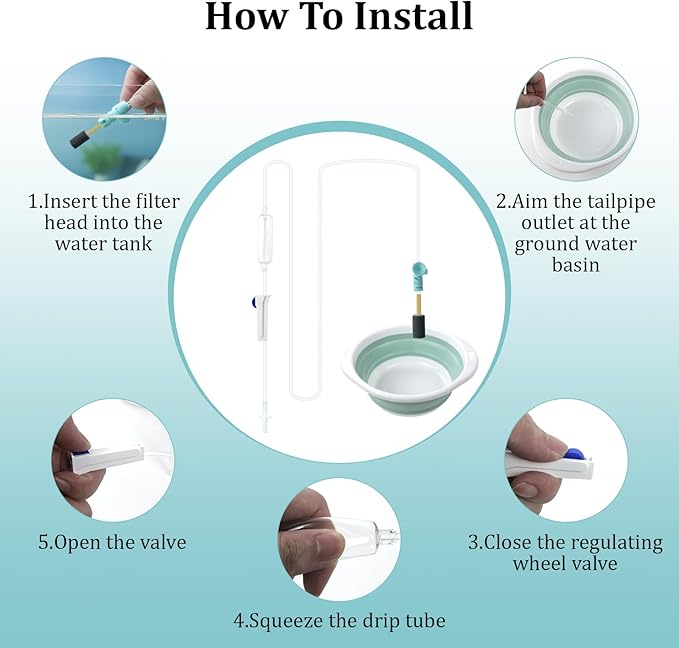 Drip Acclimation Kit with Foldable Fish Acclimation Box, Hose System for Safe Fish/Shrimp Water Transition, Works with Saltwater & Freshwater Tank Setups, Shrimp & Betta Fishes Breeding Box