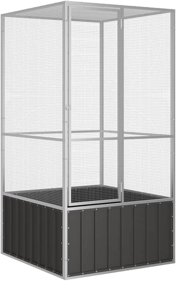 Metal Steel Large Bird Cage for Budgies, Pigeons, Galvanized Steel Birdcage Aviary House, 43.7"x42.1"x83.3", Anthracite,-568