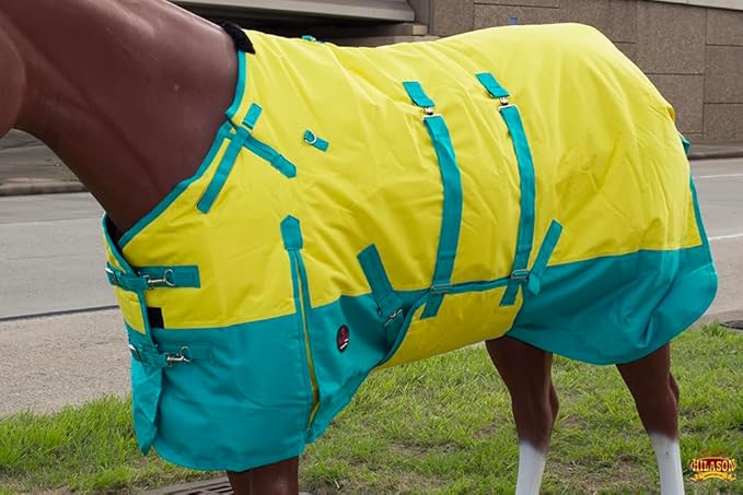 66" Hilason 1200D Winter Waterproof Turnout Horse Blanket Belly Wrap Yellow
