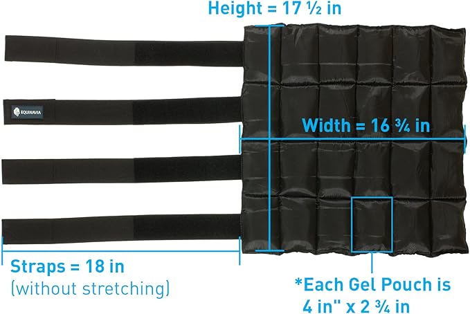 Equinavia Cool Relief Therapy Ice Boots Leg Wraps Pair for Horses, Gel Pack with Adjustable Straps | 16.5" x 15.5" with Storage Bag - Purple - Pair - One Size